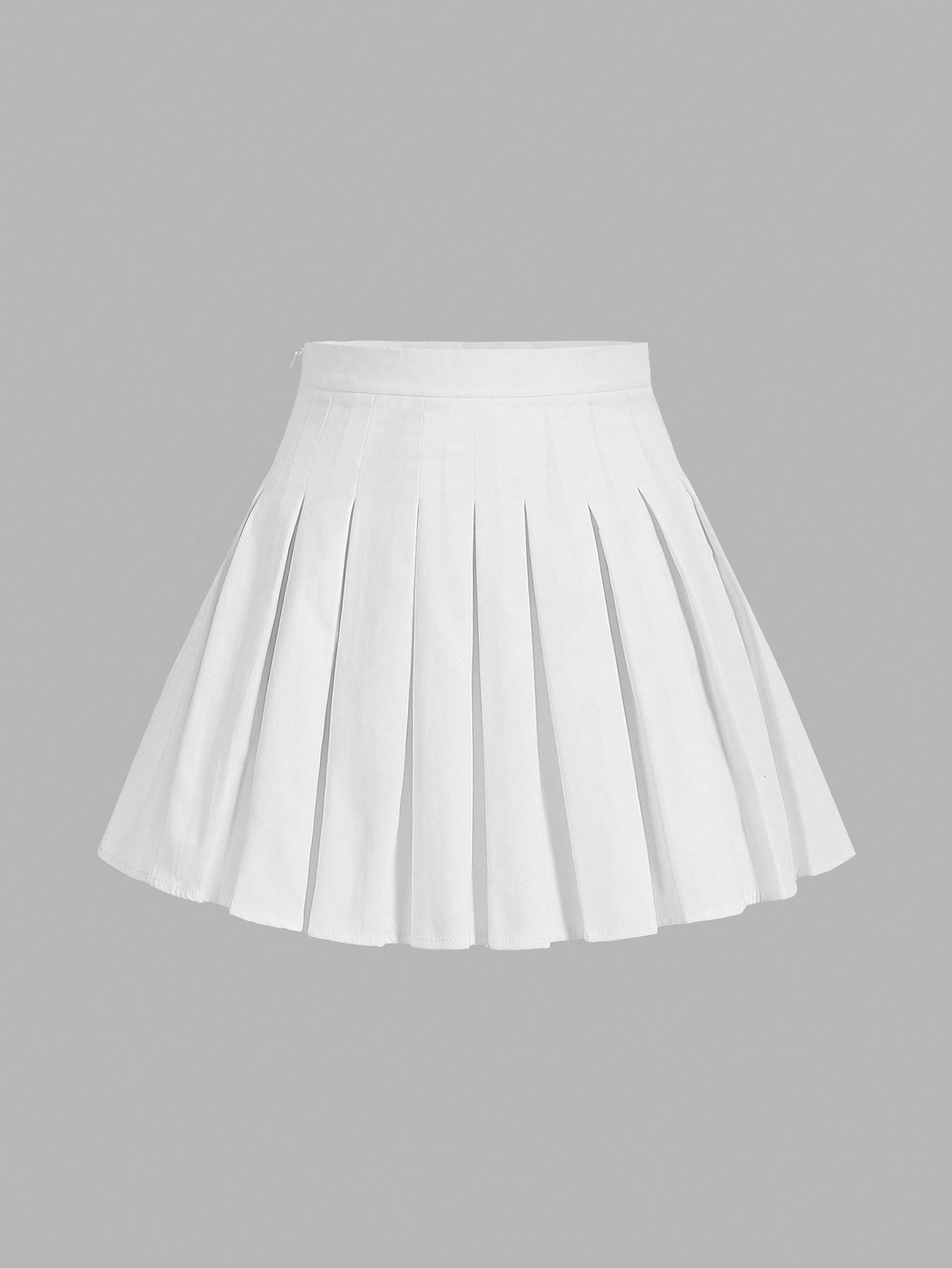 Women's Solid Color Casual Pleated Mid-Length Skirt