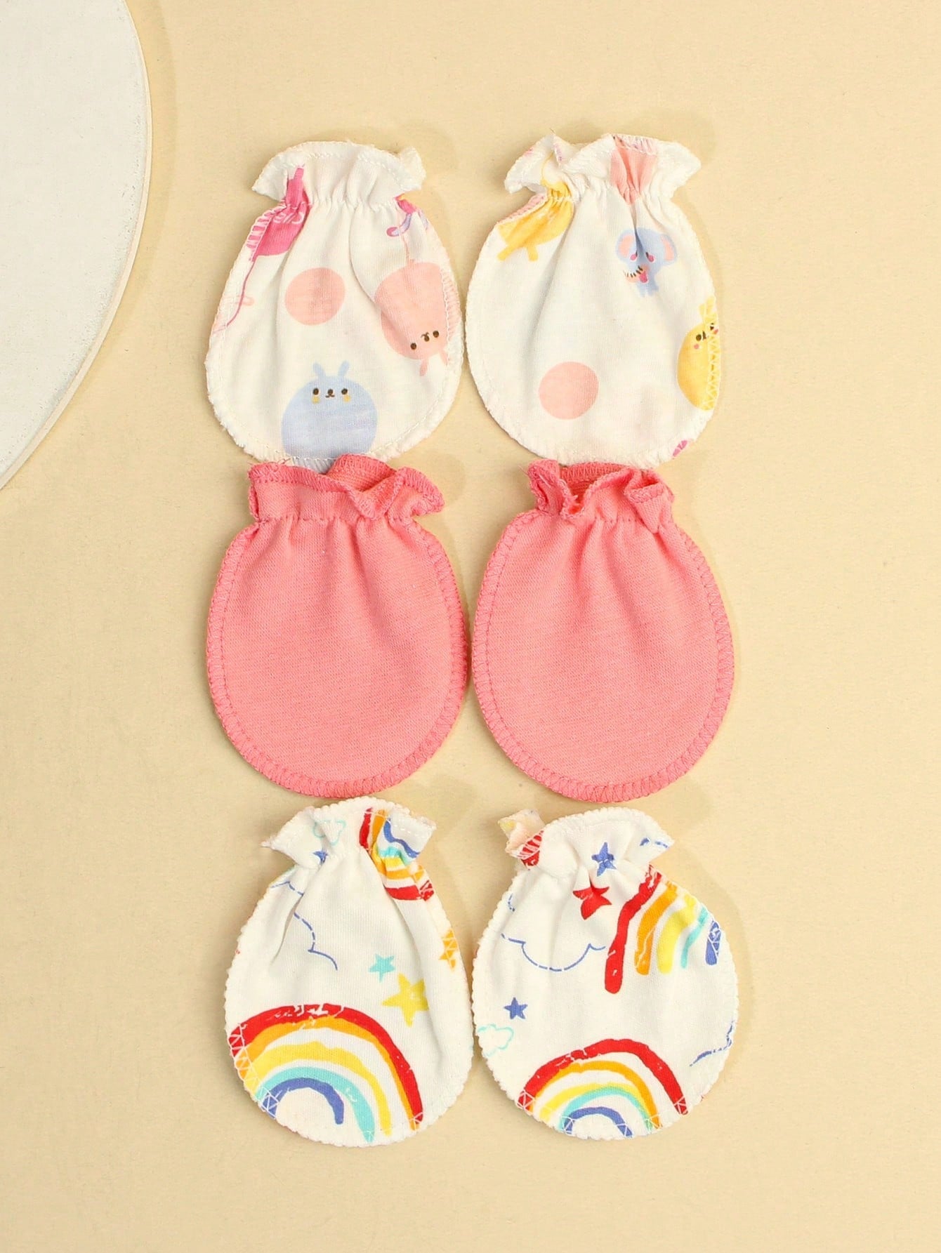 3pairs Newborn Anti-Scratch Mittens Newborn Protection Cover