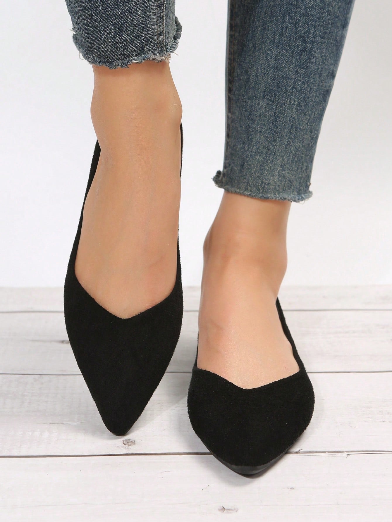 Fashionable Ballet Flats For Women, Faux Suede Slip-on Flats