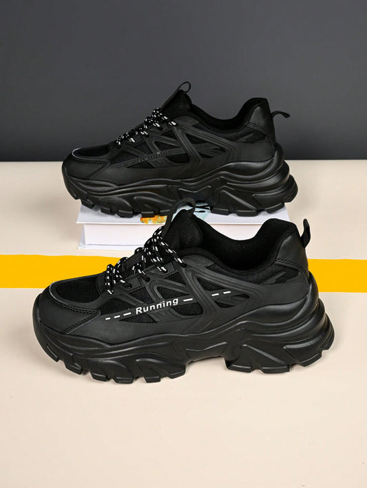 Unisex Teenagers' Simple Style Outdoor Leisure All-Season Anti-Skid, Breathable, Lightweight, Low-Cut Sneakers, Casual Thick-Soled Chunky Chunky Shoes