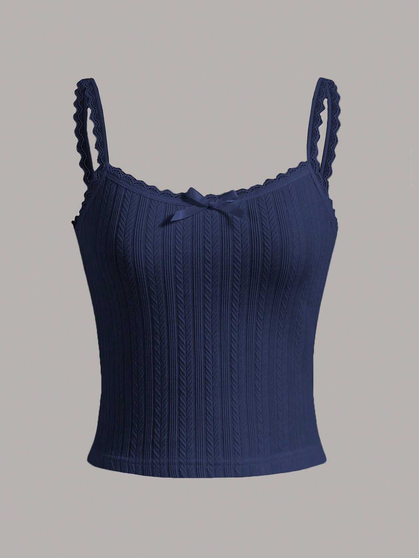 Lace Trim Knit Camisole Tank Top