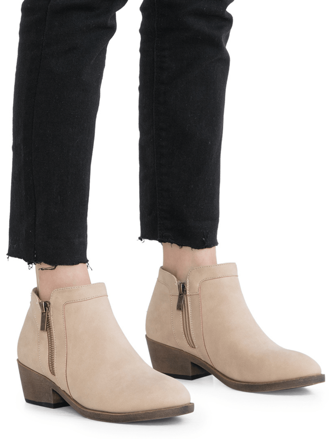 Comfyshoes Women's Classic Ankle Boots, Slip On Chunky Heel Boots For Women