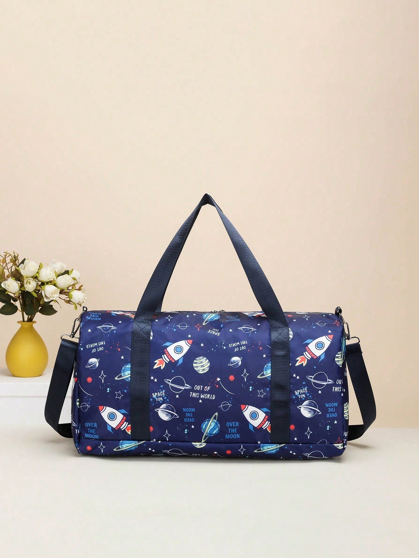 Cartoon Flower Unicorn Casual Travel Bag, Large Capacity Yoga Swim Bag, Fitness Bag, Dry & Wet Separation Training Sports Handbag