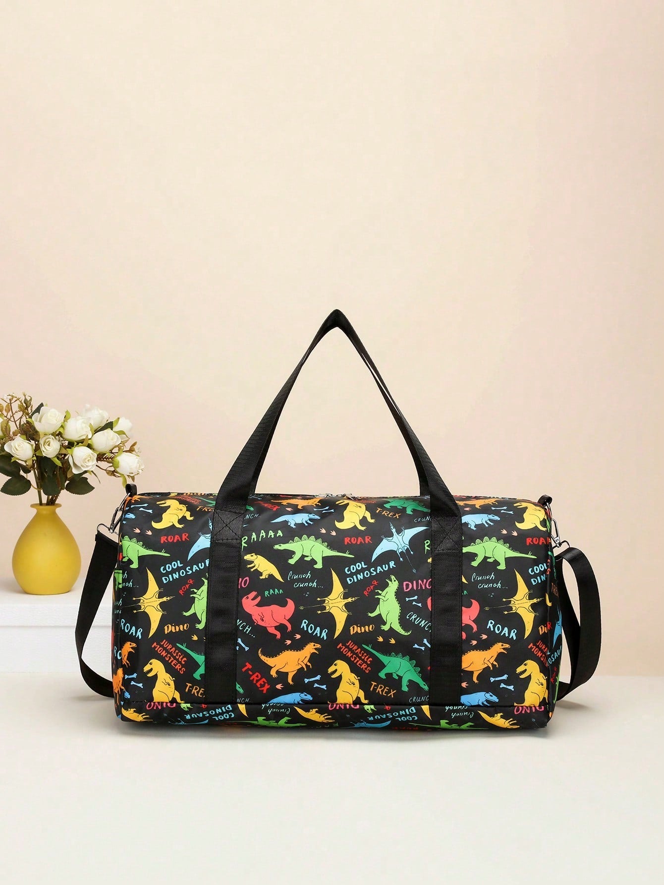 Cartoon Flower Unicorn Casual Travel Bag, Large Capacity Yoga Swim Bag, Fitness Bag, Dry & Wet Separation Training Sports Handbag