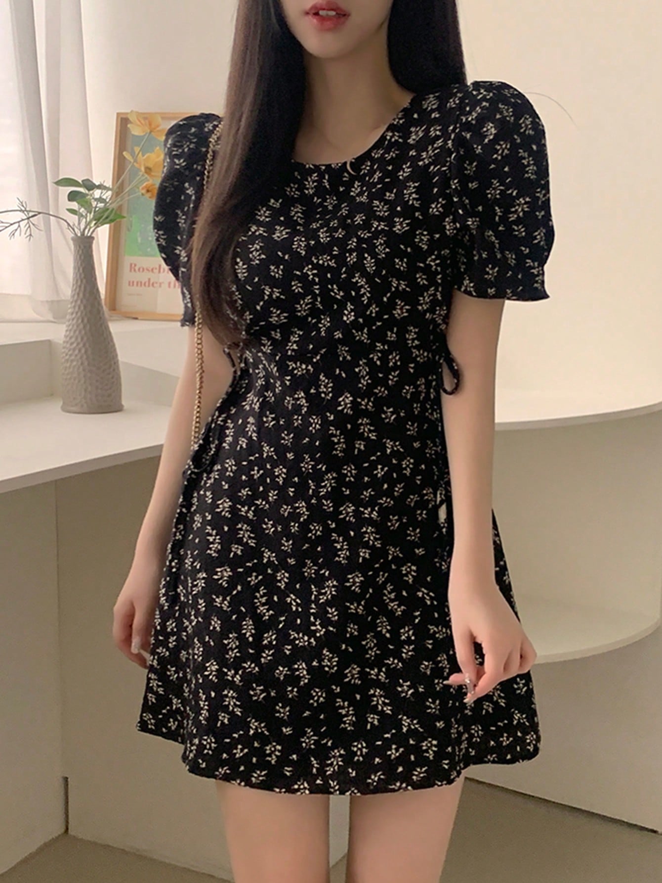 Women's Fashionable Printed Short Sleeve Dress