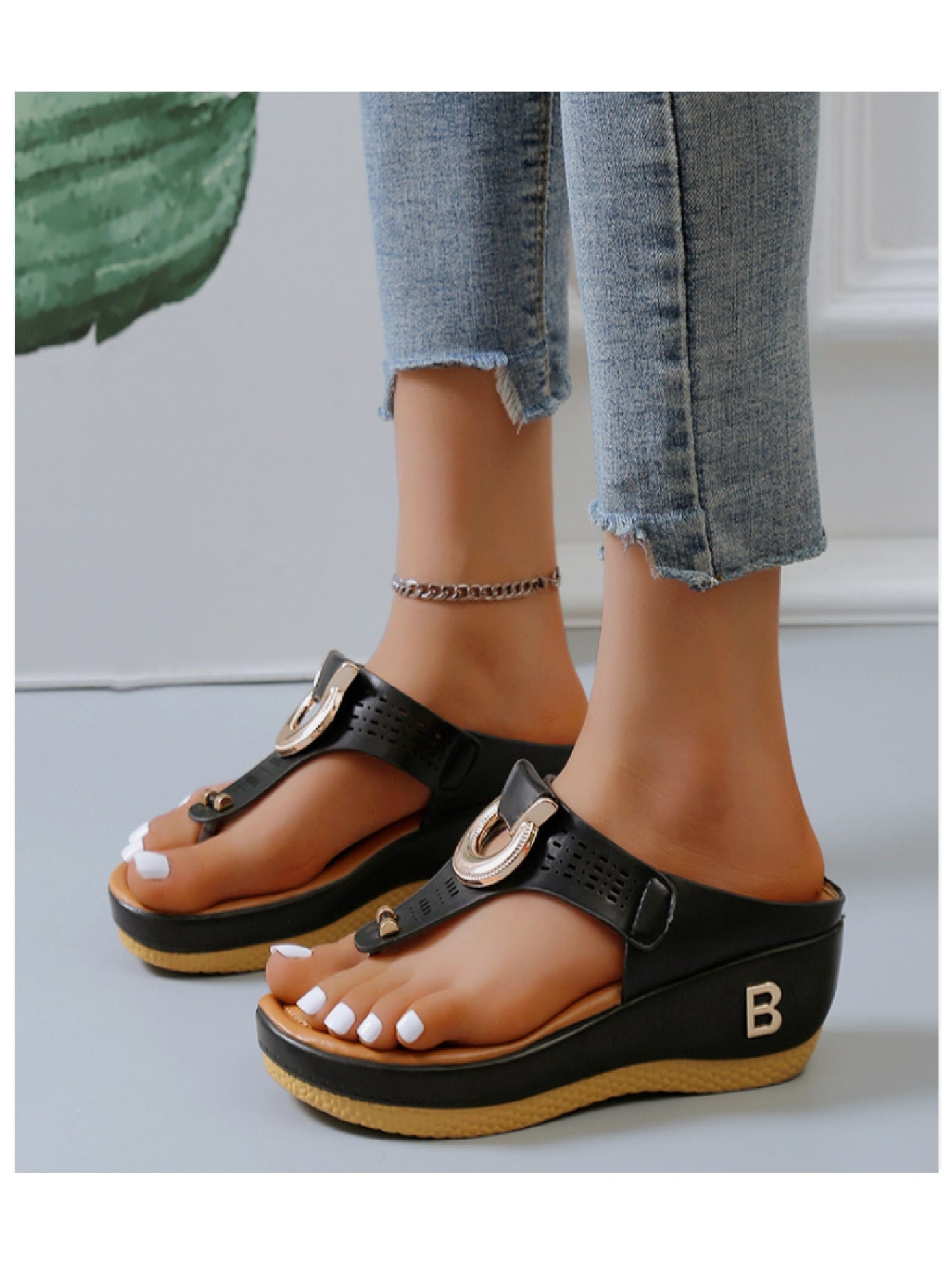 Low-Wedge Women Orthopedic Sandals Casual Flat Shoes Flip Flops Ladies Anti-Slip