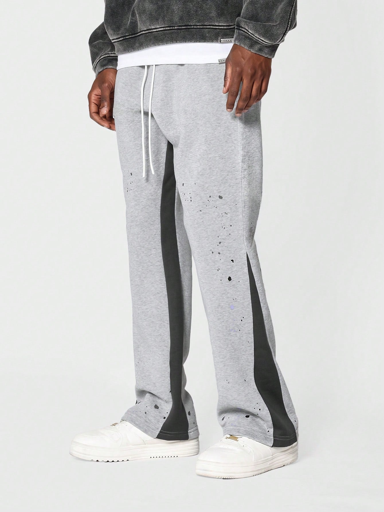 Flare Fit Jogger With Paint Print