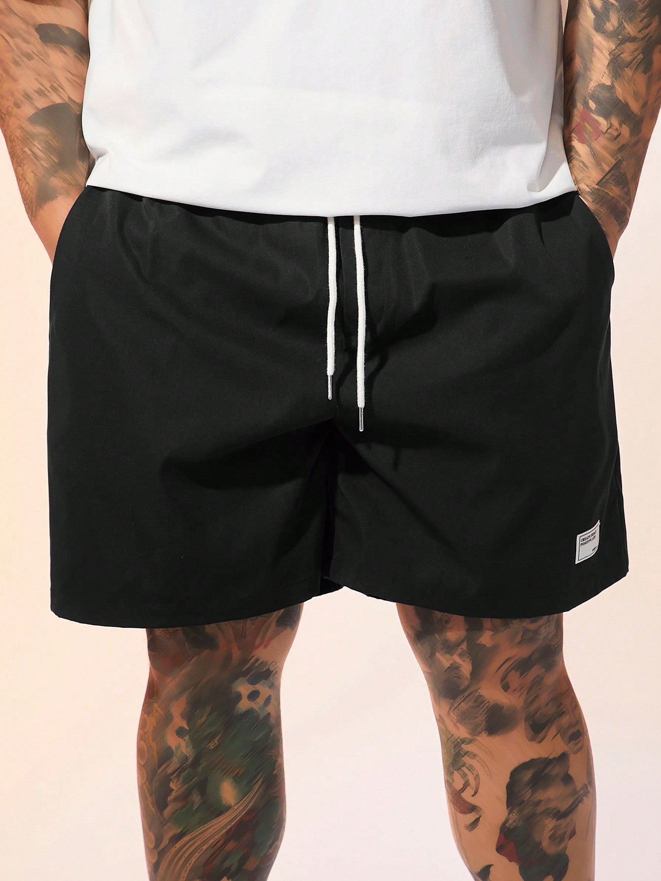 Woven Casual Straight Shorts (Plus Size)