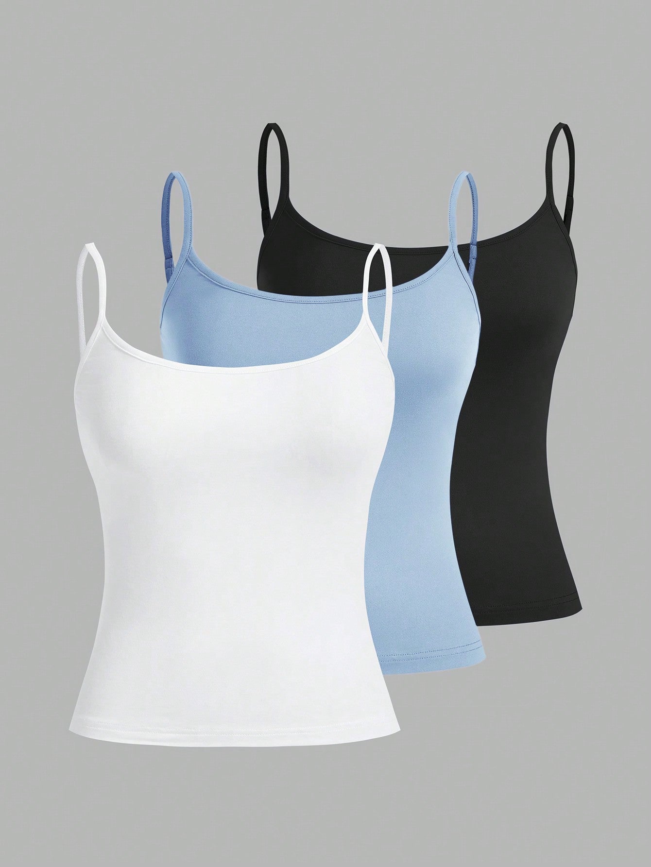 3pcs/Set Casual Slim Fit Tank Tops For Women, Summer