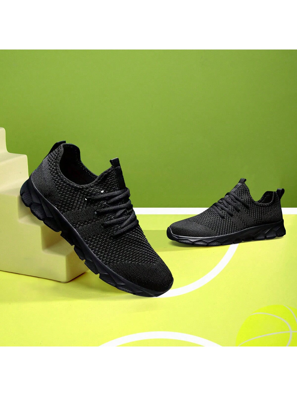 Youth Mesh Teen Sneakers Boys And Girls Lightweight Sports Shoes - Indoor Or Outdoor Fashionable Walking Shoes Casual Running Shoes Black