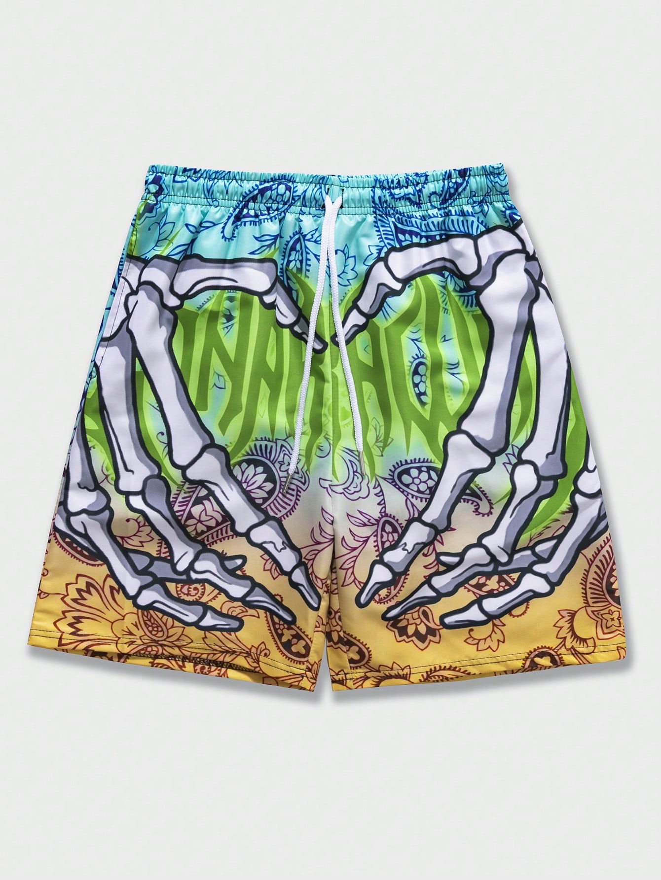 Street Life Men Shorts With Skull-Hand Print