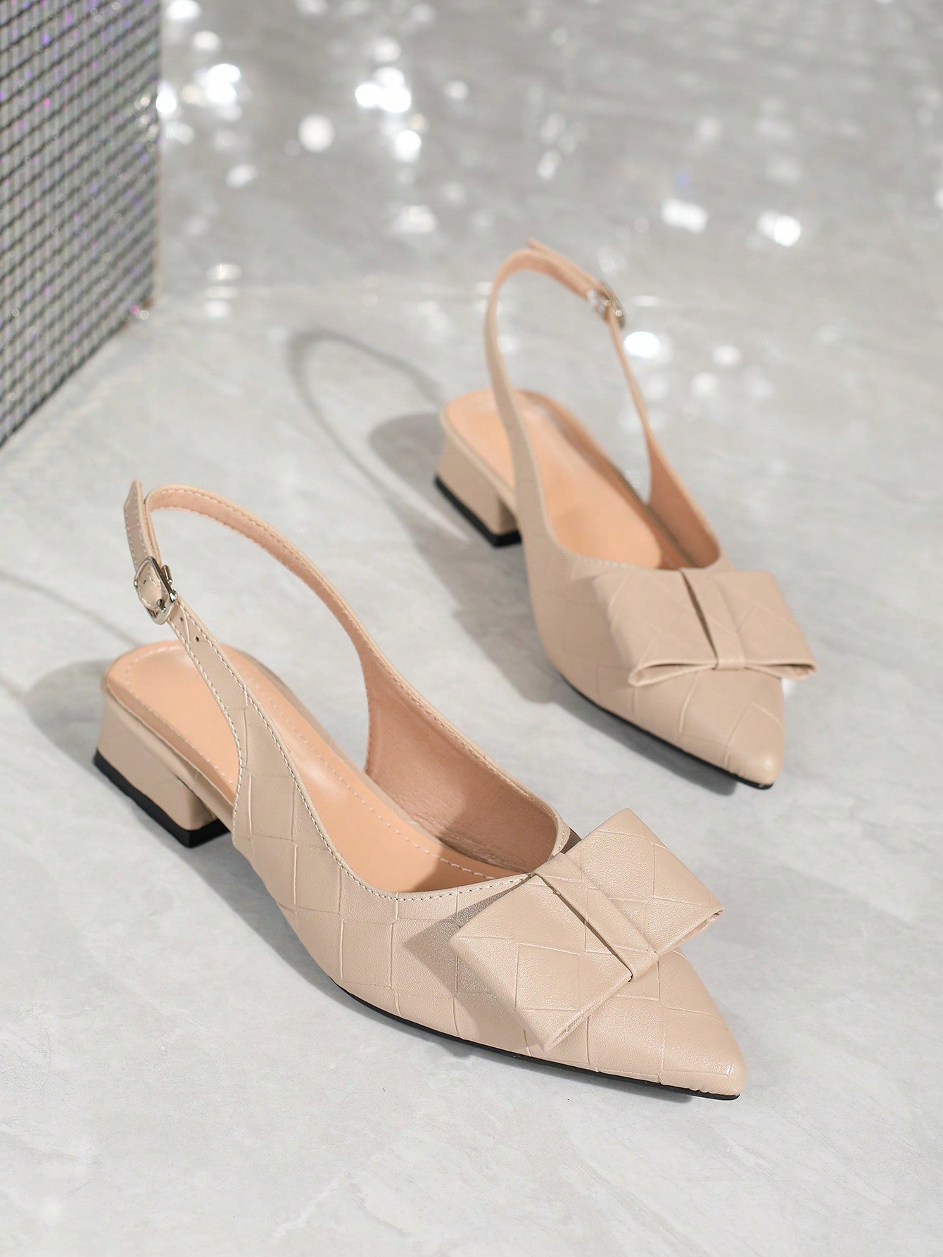 New Summer Fashion Fairy Style Women's Shoes, Low & Mid Heels, Bow Tie, Pointed & Closed Toe Slingback Sandals