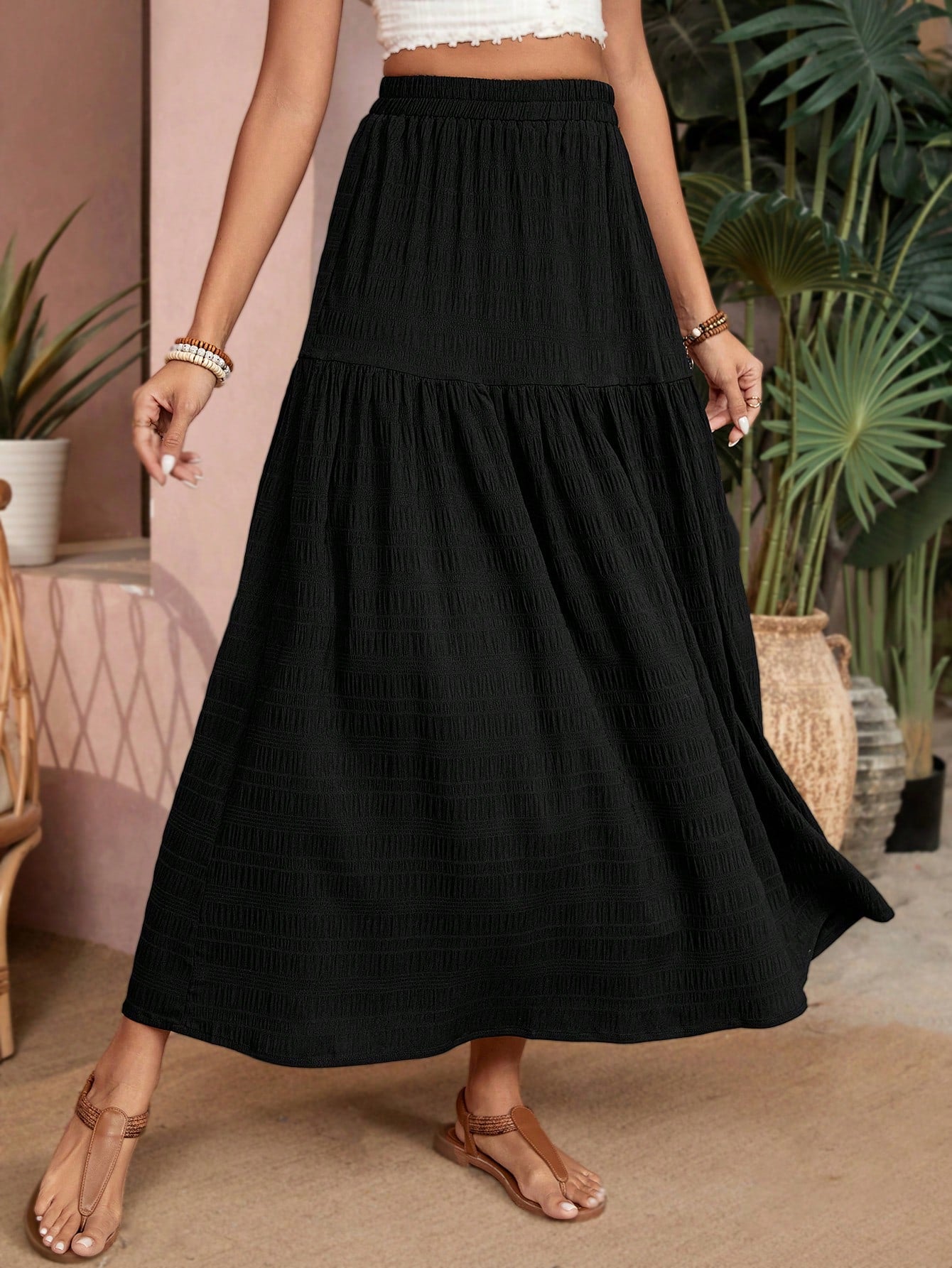 Women's Solid Color Simple Casual Daily Wear Long Skirt