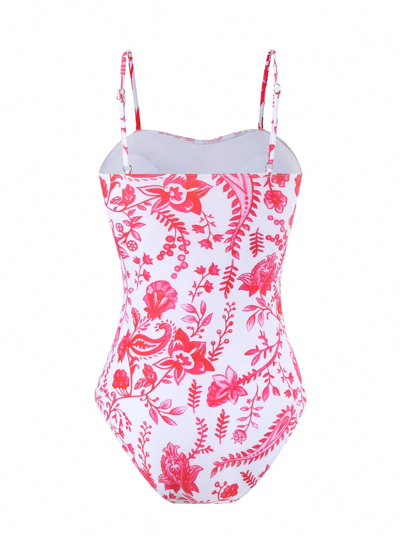 Teen Girl Botanical Printed Spaghetti Straps One-Piece Swimsuit & Cover Up Pants