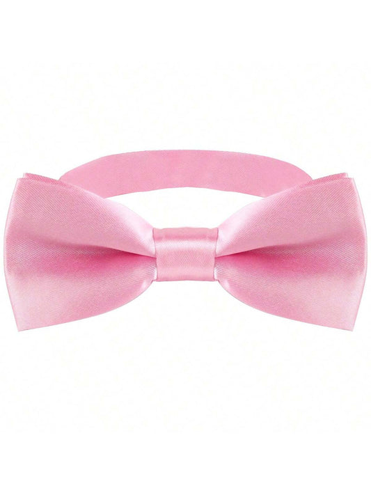 1 Adjustable Children's Solid Pre-Tied Bow Tie - Perfect For Formal Events, Weddings, Christmas, Halloween, Easter Dress-