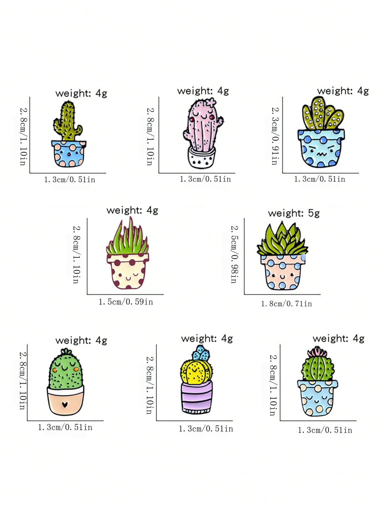 1pc Cute Cartoon Student Cactus Brooch, Zinc Alloy & Polyresin Cactus & Aloe Vera Shaped Badge