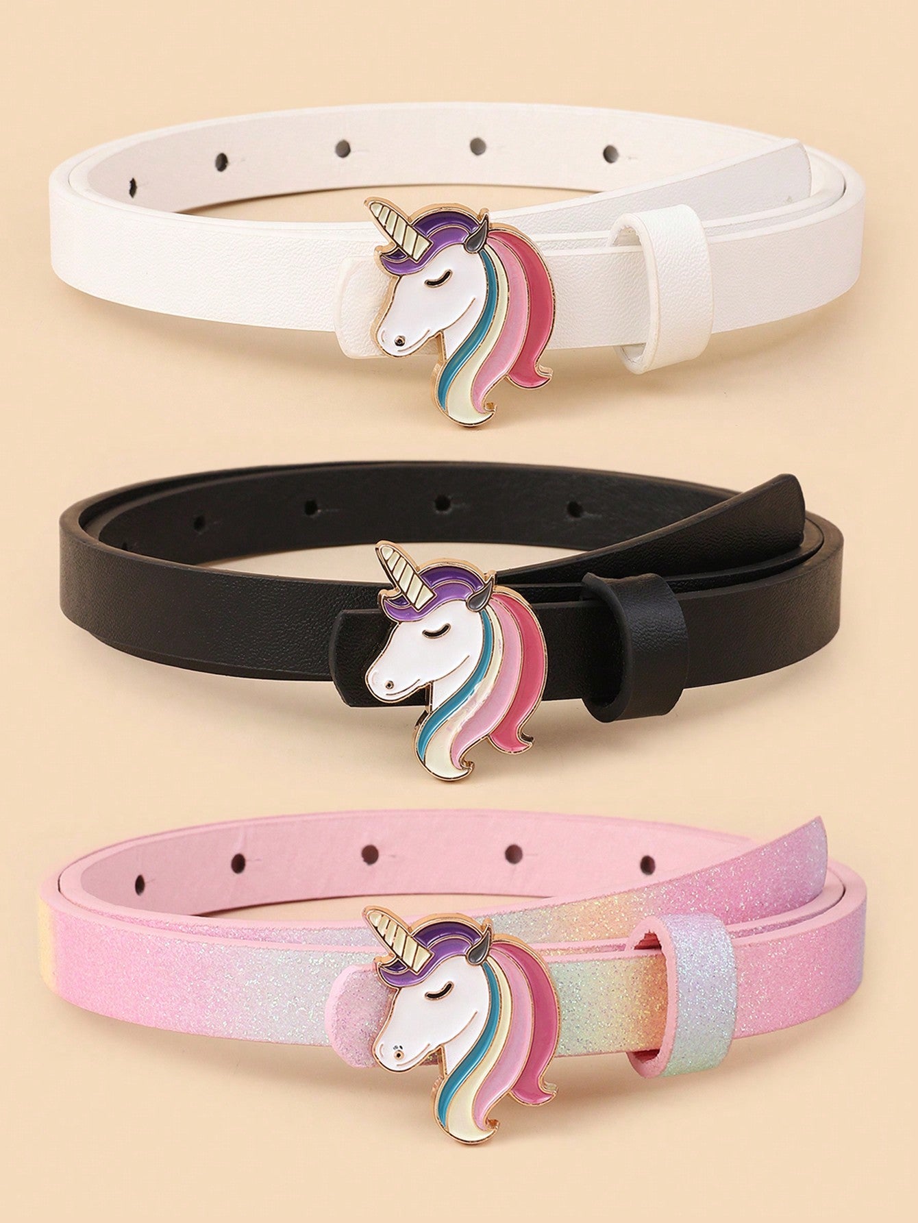 New Arrival Kids' 3pcs/Set Colorful Belt With Buckle