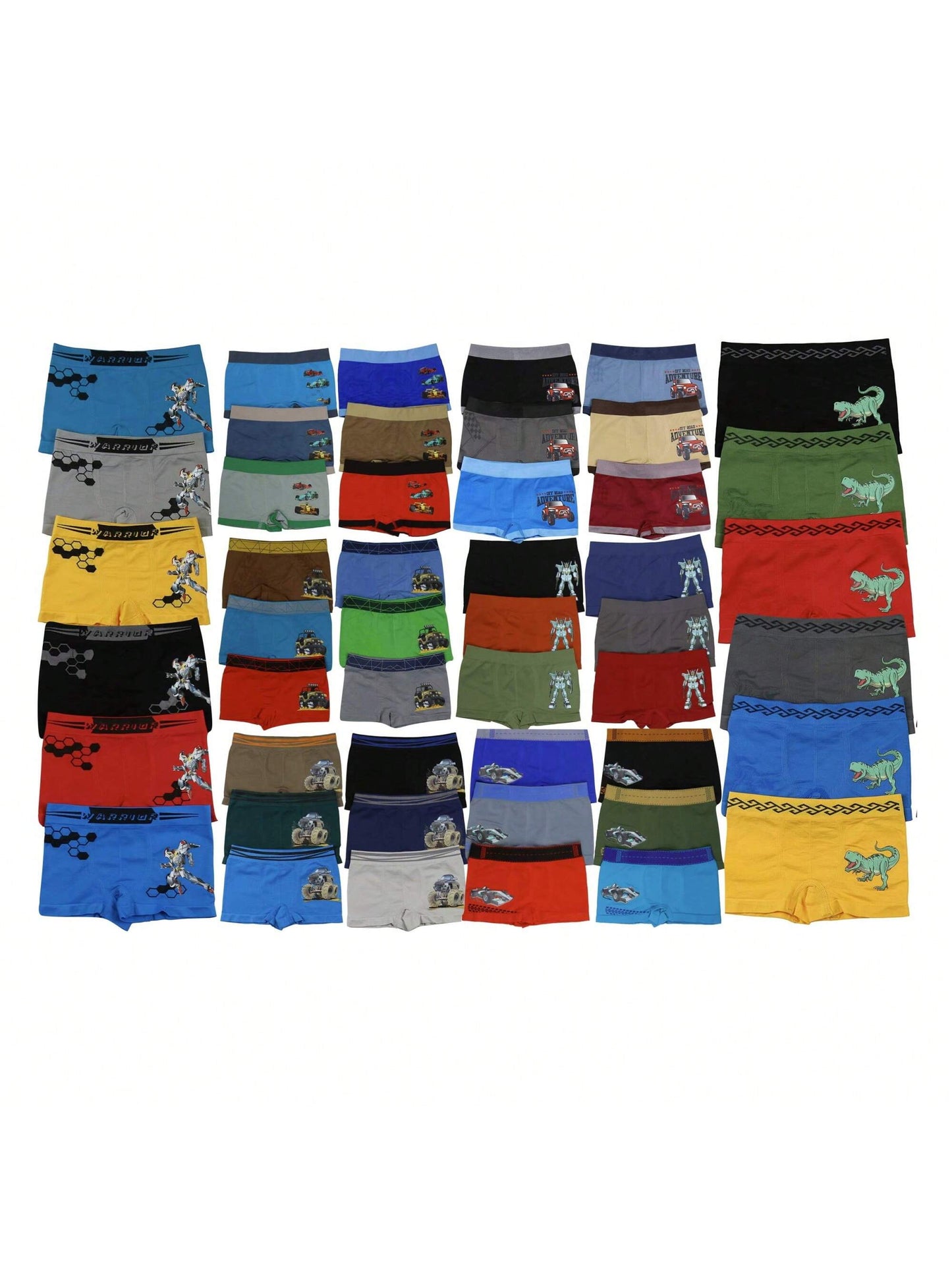 ToBeInStyle Tween Boy Pack Of 6 Randomly Assorted Microfiber Seamless Graphic Design Boxer Brief Shorts