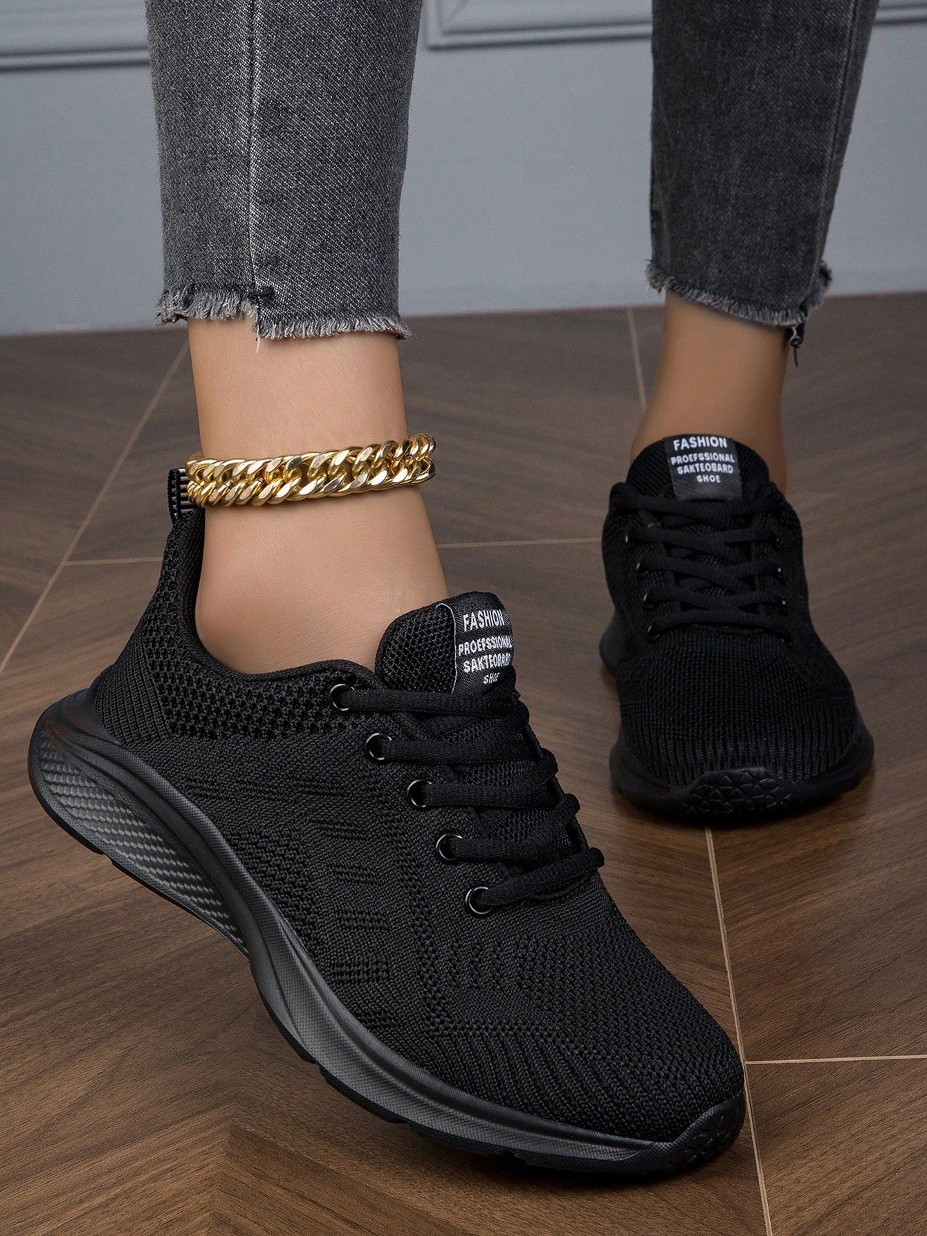 Teenagers' Lightweight Breathable Mesh Sports Sneakers With Soft Sole For Travel & Casual, Black & Rose Red Girls' Summer Shoes