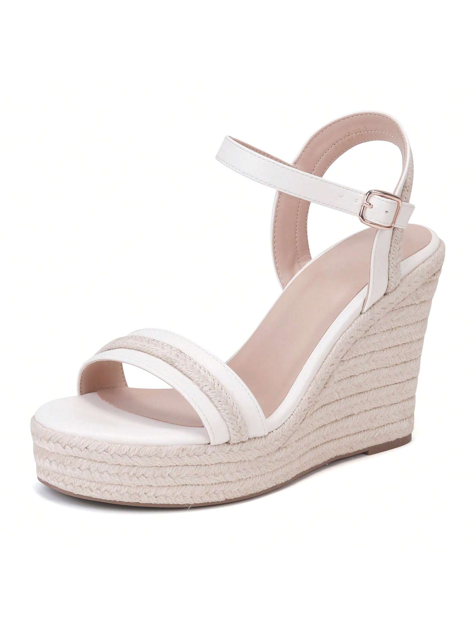 Classic Wedge Heels For Women, Platform Summer Wedge Sandals Ankle Strap Round Open Toe Sandals Comfy Sloping High Heels For Women Casual Beach Summer