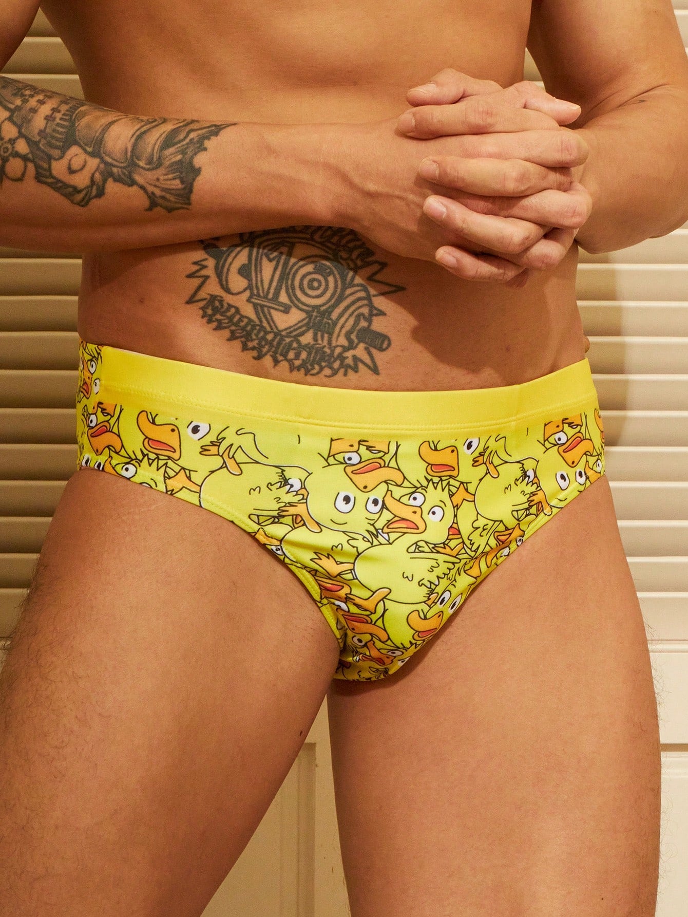 Men's Triangle Swim Trunks With Cartoon Print