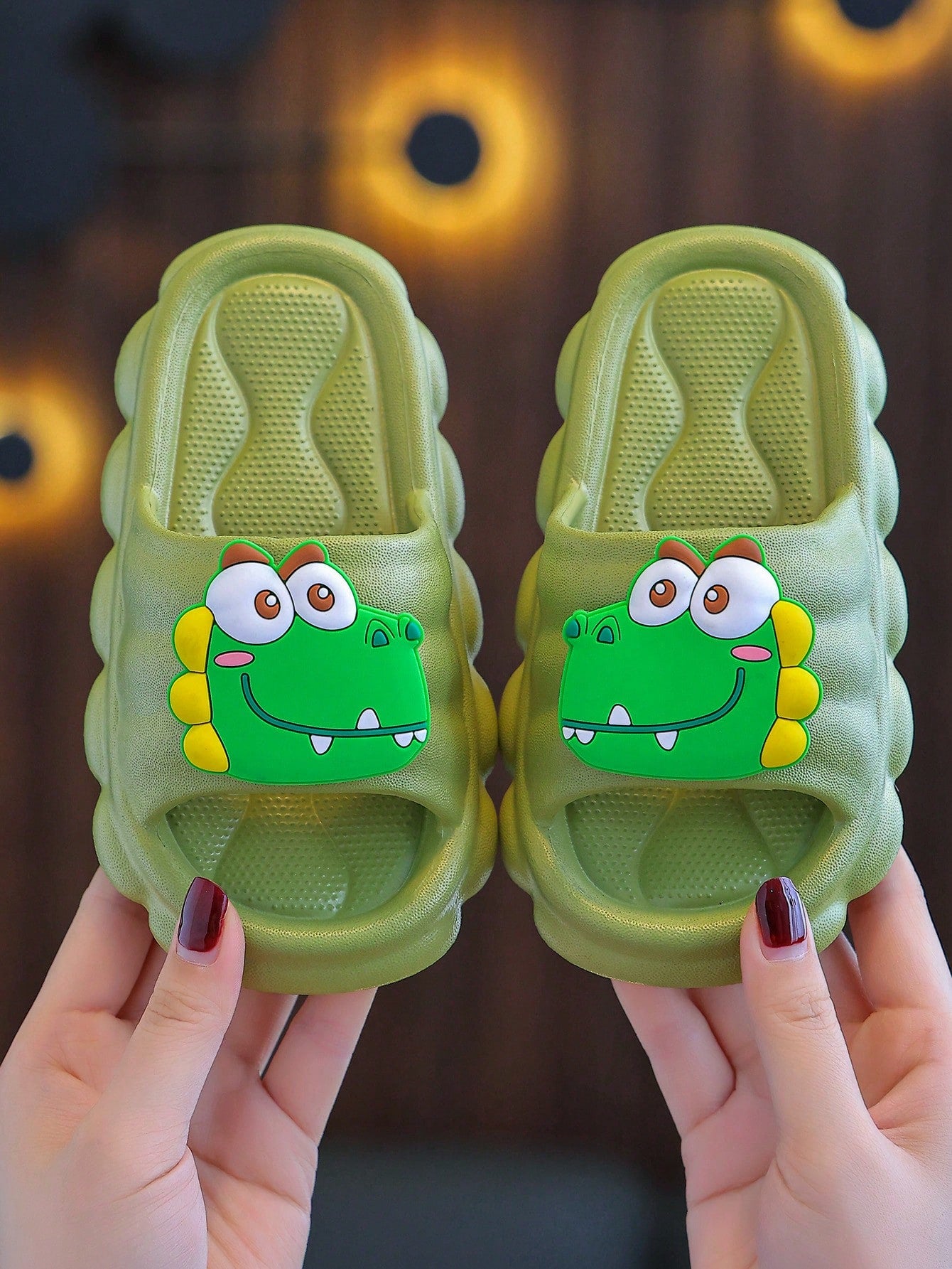 1pair Children's Cute Little Dinosaur Indoor & Outdoor Eva Slipper, Anti-Skid, Suitable For Summer