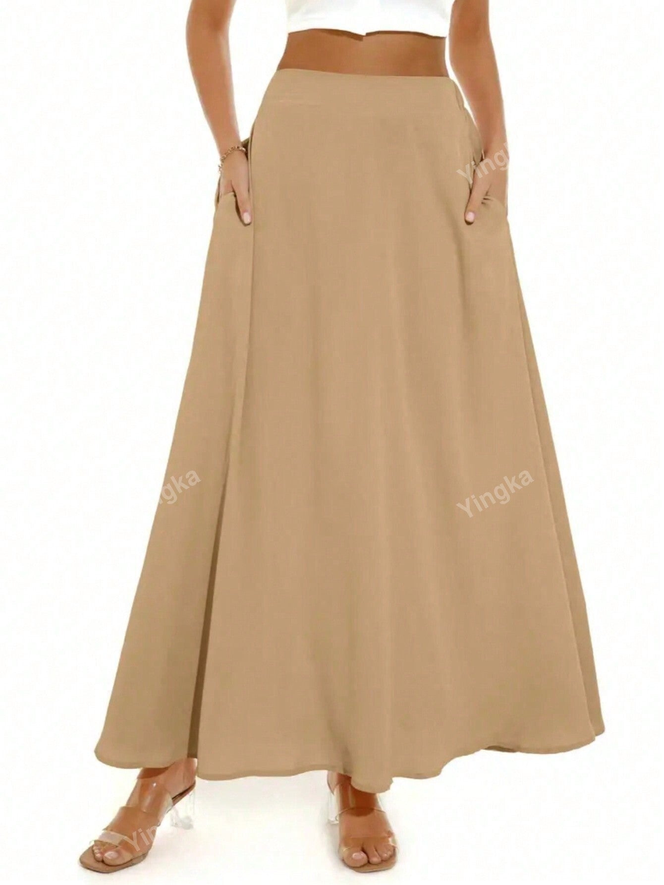 Women's Simple Solid Color Everyday Pleated Skirt