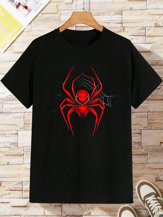 Tween Boys' Spider Printed Short Sleeve T-Shirt