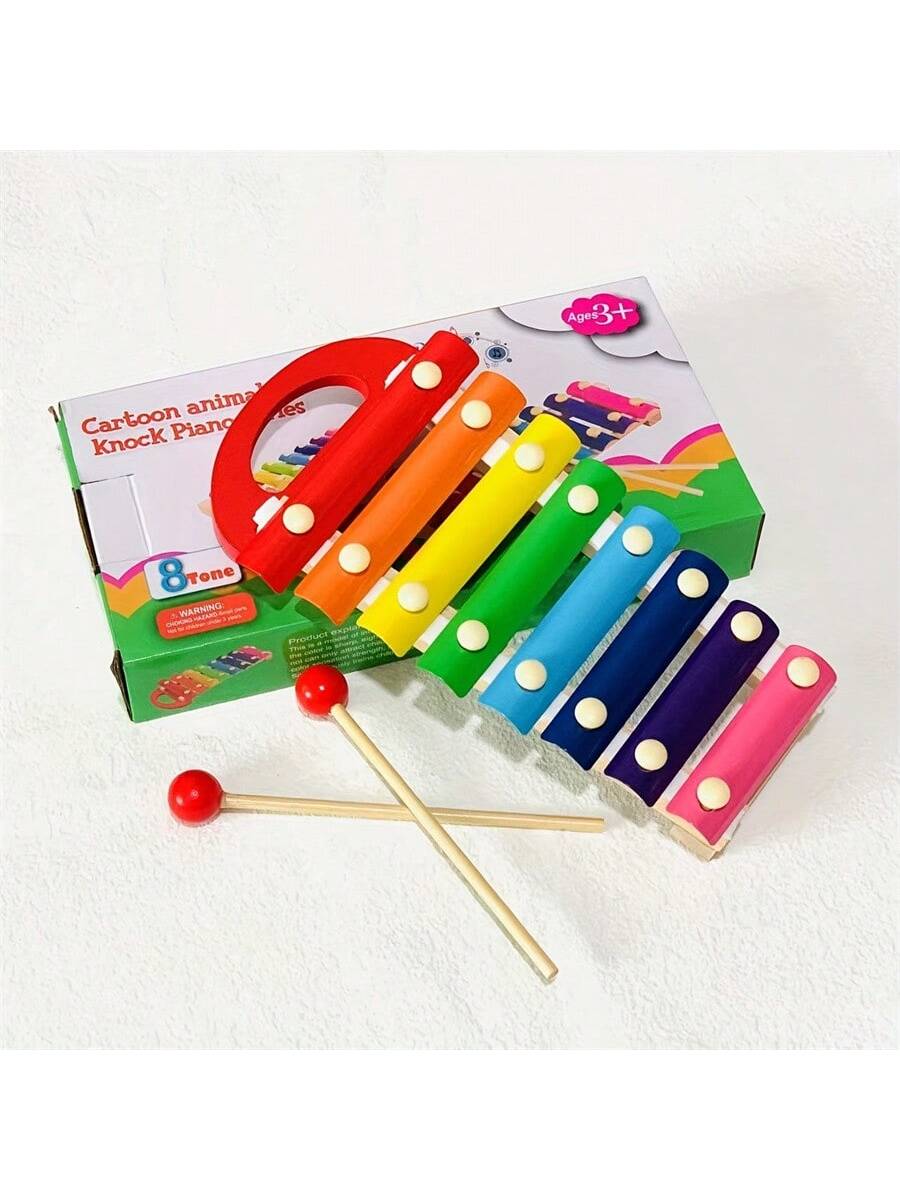 1pc Colorful Wooden Eight Tone Xylophone For Infants And Toddlers, Baby Educational Percussion Instrument Toy, Kindergarten Gift