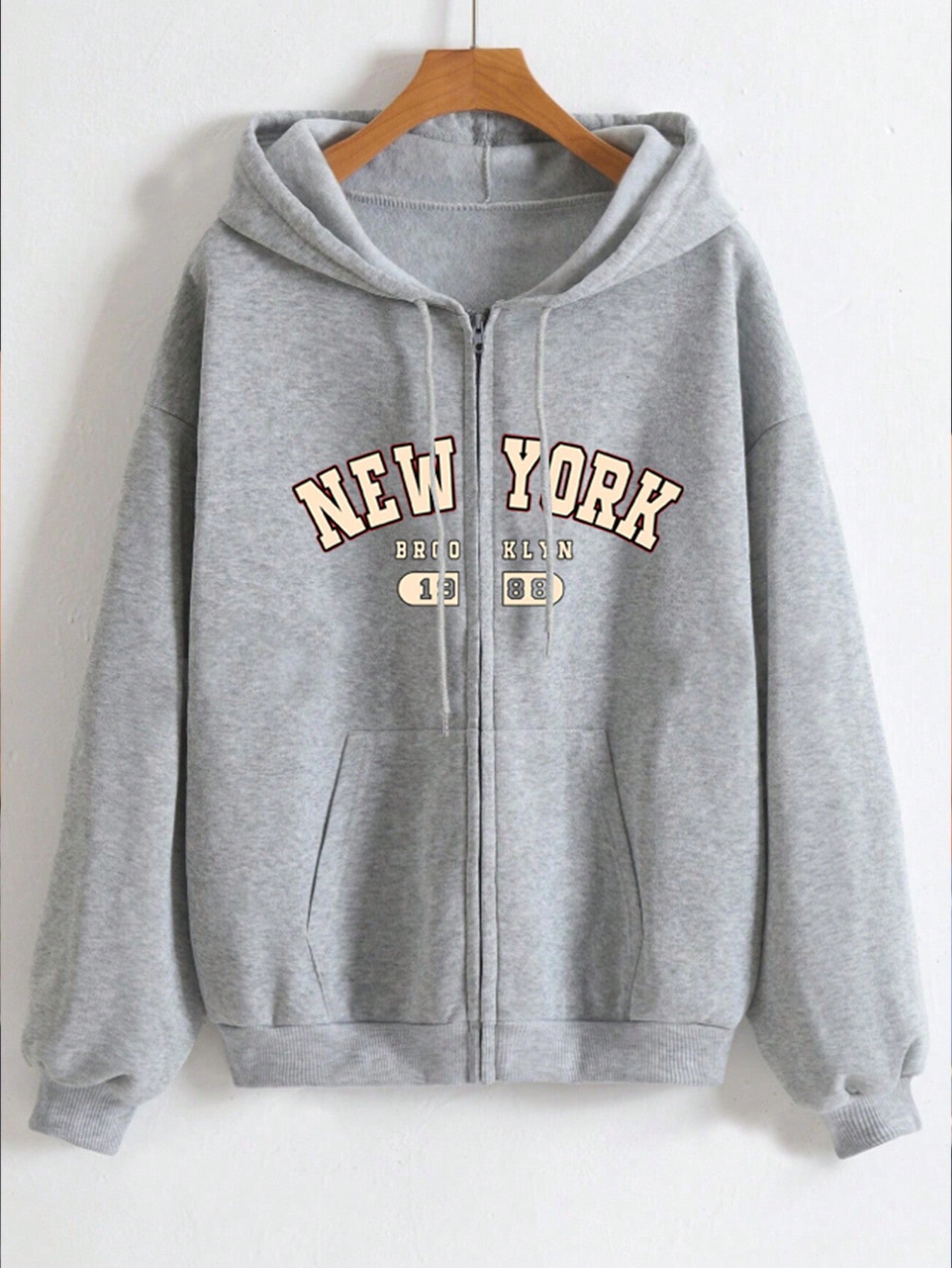 Plus Size Hooded Sweatshirt With Letter Print And Drawstring