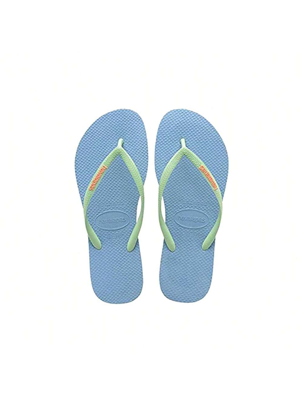 Havaianas Women's Rubber Flip-Flops 4119787-0061 SLIM LOGO POP-UP Sky Blue