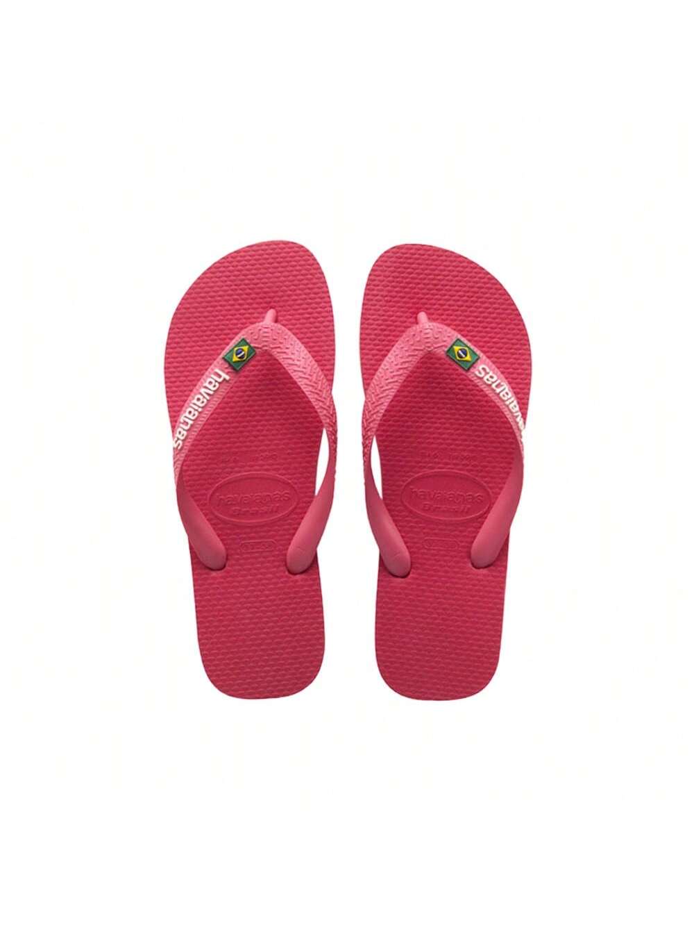 Havaianas Unisex Rubber Flip-Flops 4110850-5207 BRASIL LOGO Neon Pink