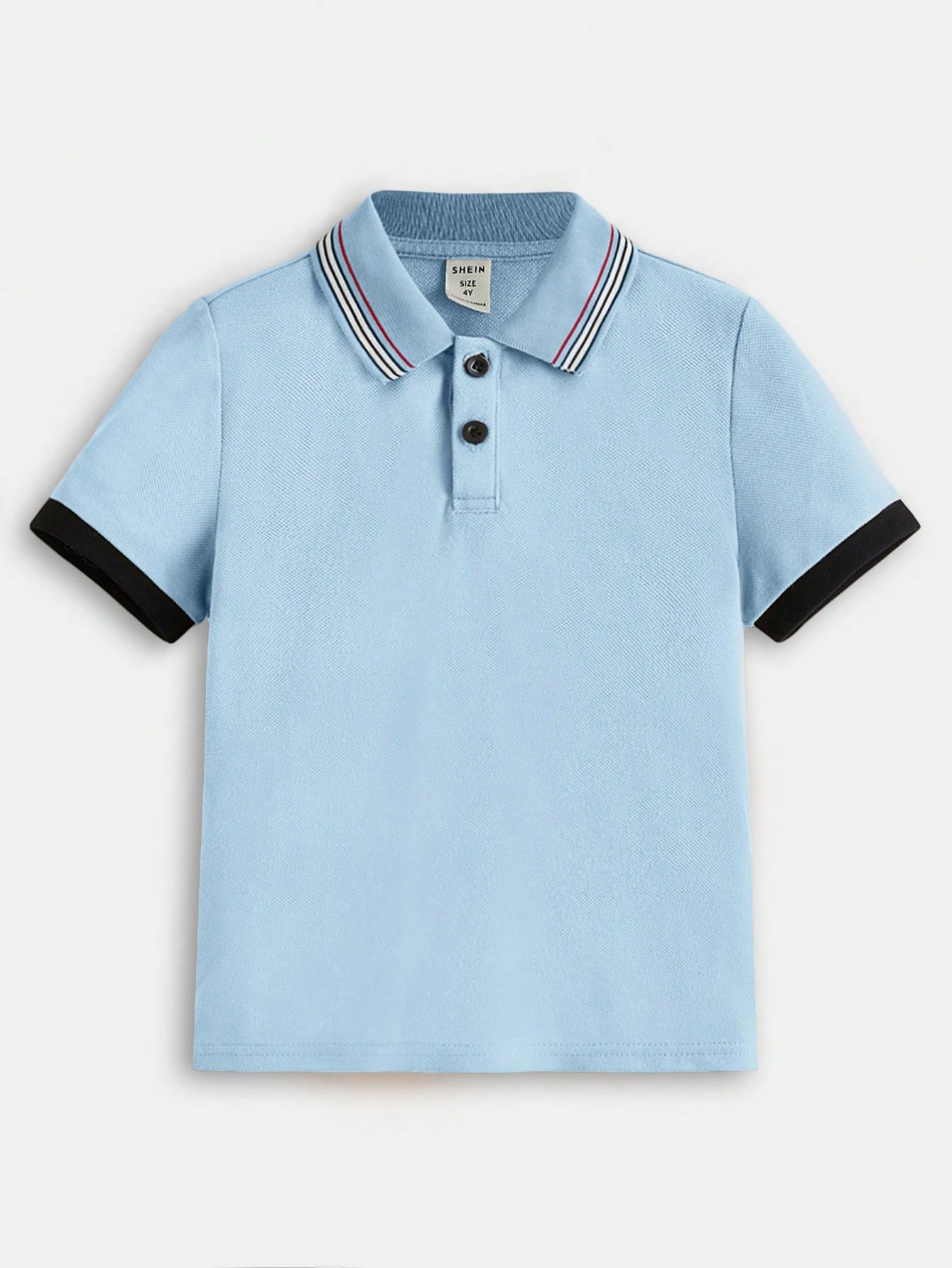 Young Boy Casual Knitted Turn-Down Collar Short Sleeve Polo Shirt