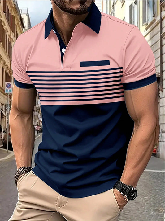 Men's Contrast Color Polo Shirt