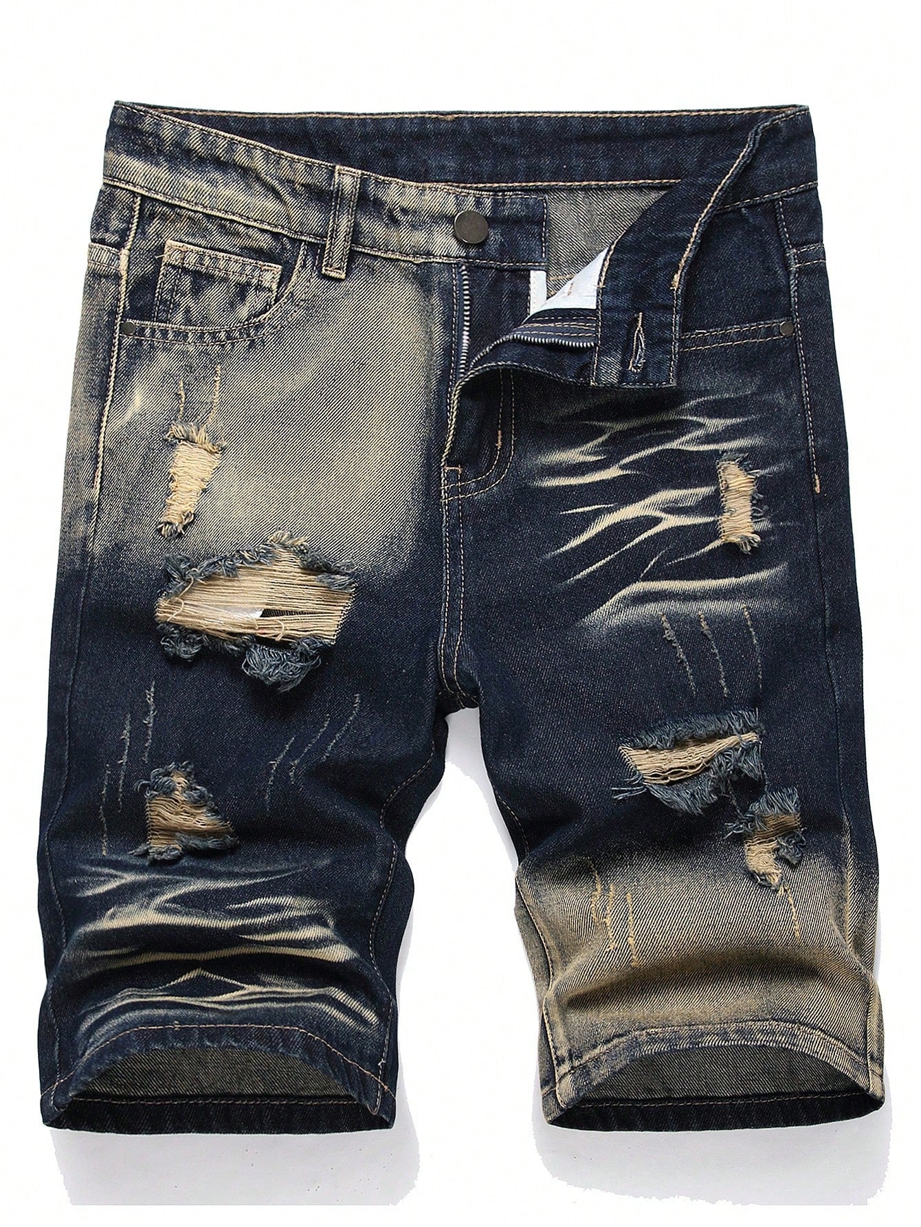 Teen Boys' Fashionable Ripped Denim Shorts