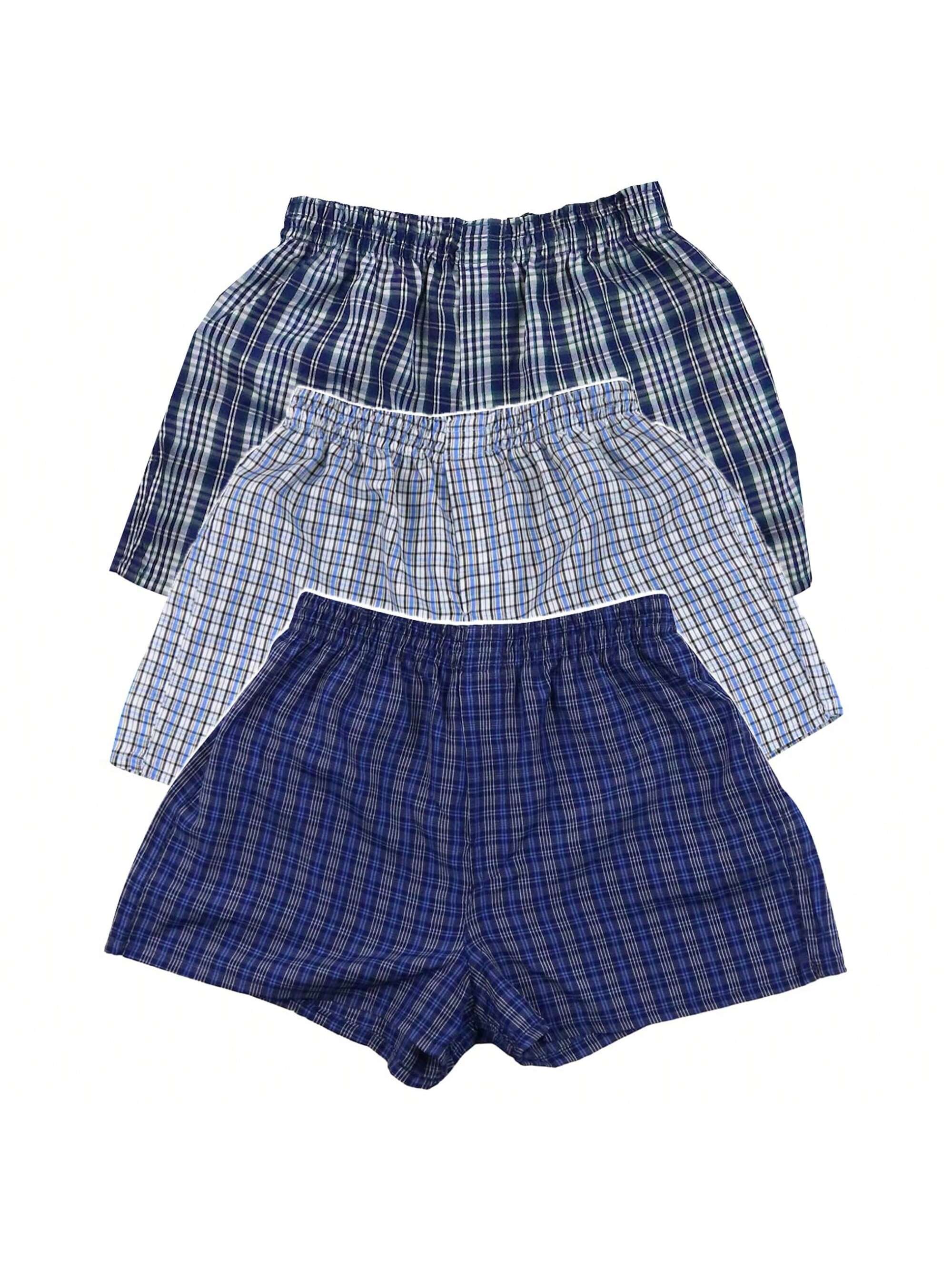 ToBeInStyle Tween Boy Pack Of 3 Or 6 Tartan Patterned Boxer Shorts