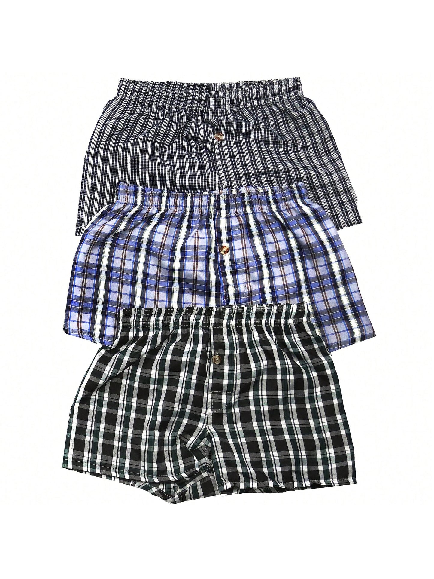 ToBeInStyle Tween Boy Pack Of 3 Or 6 Tartan Patterned Boxer Shorts