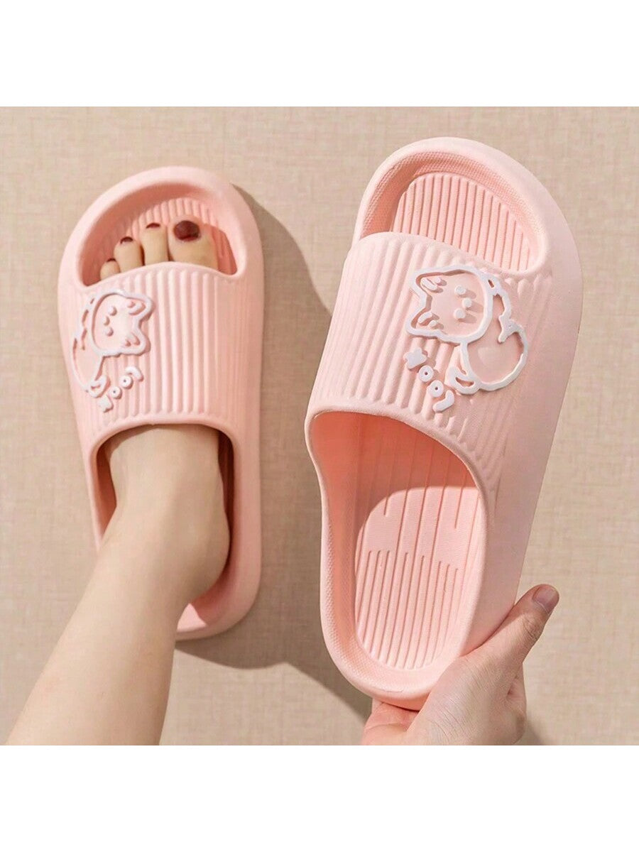 Cartoon Cat Home Comfortable Lightweight Slippers, Anti-Skid Bathroom Women's Sandals