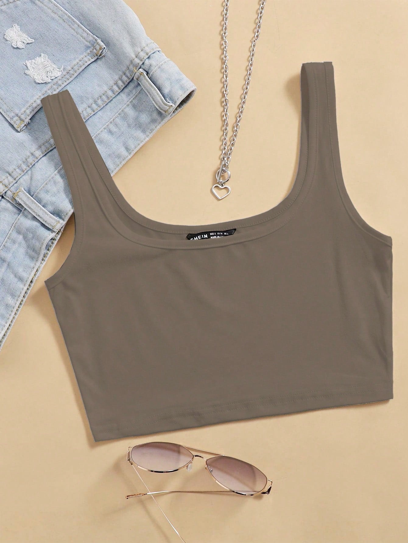 Solid Crop Tank Top