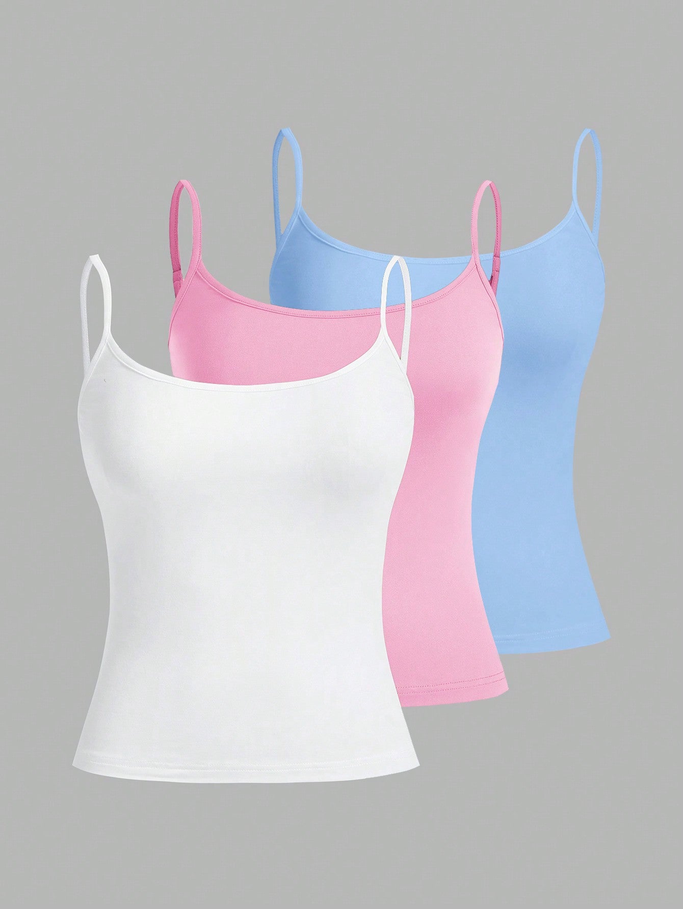 3pcs/Set Casual Slim Fit Tank Tops For Women, Summer