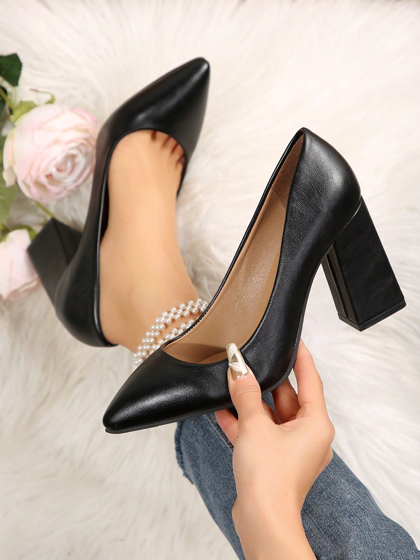 Women's Classic Chunky Heels, Comfortable And Elegant High Heeled Shoes