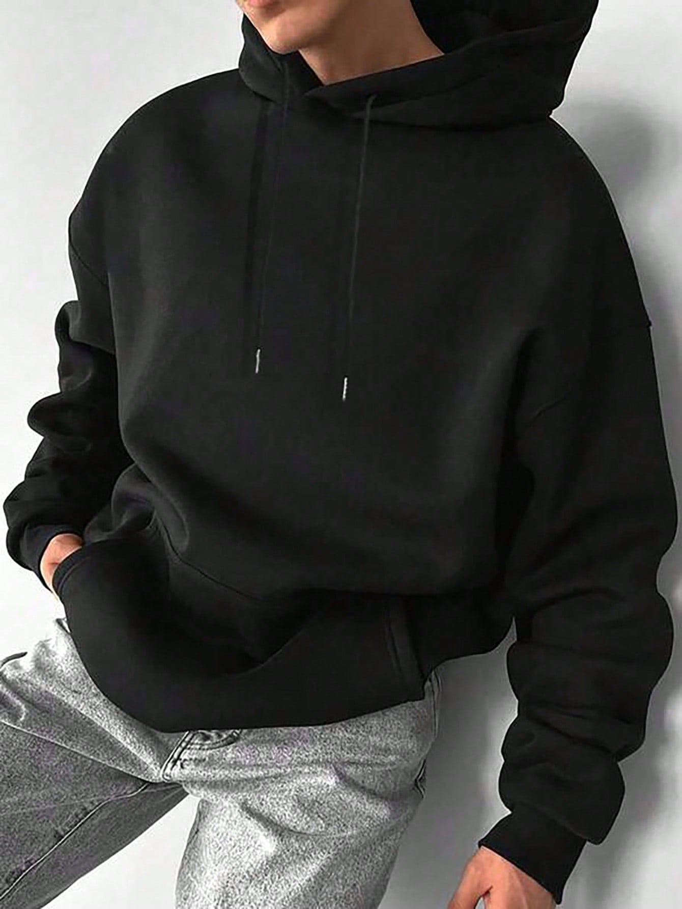 Men's Solid Color Long Sleeve Hoodie