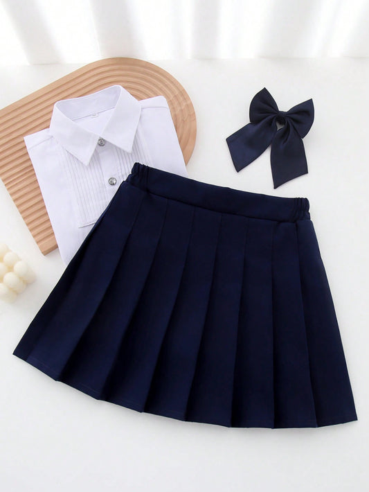 Tween Girls' Academy Style Elegant And Intellectual School Skirt With Safety Shorts, Perfect For Performance And Back To School Season