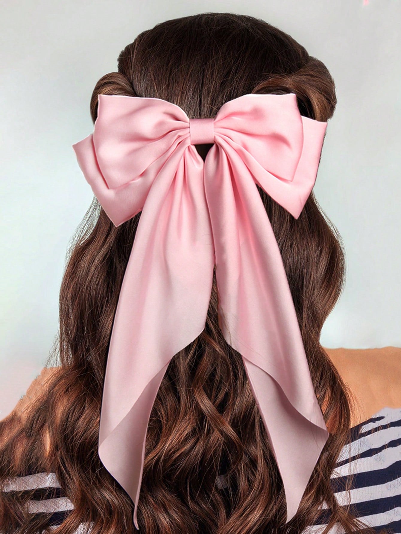 1pc Bowknot Silk Hair Clip Cute