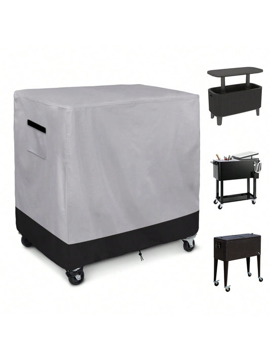 Zenicham Patio Cooler Cover, 600D Outdoor Rolling Cooler Cart Cover, Heavy Duty Waterproof Ice Chest Cooler Cover Fits 80 Quart