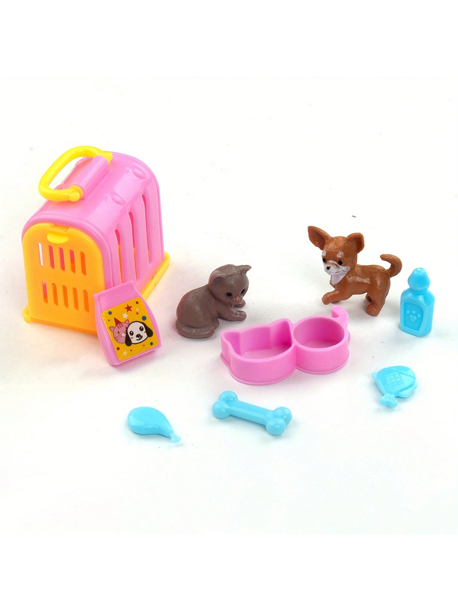 9pcs Miniature Dollhouse Accessories For Pet House & Role Play, Children's Educational Toy, Random Colors