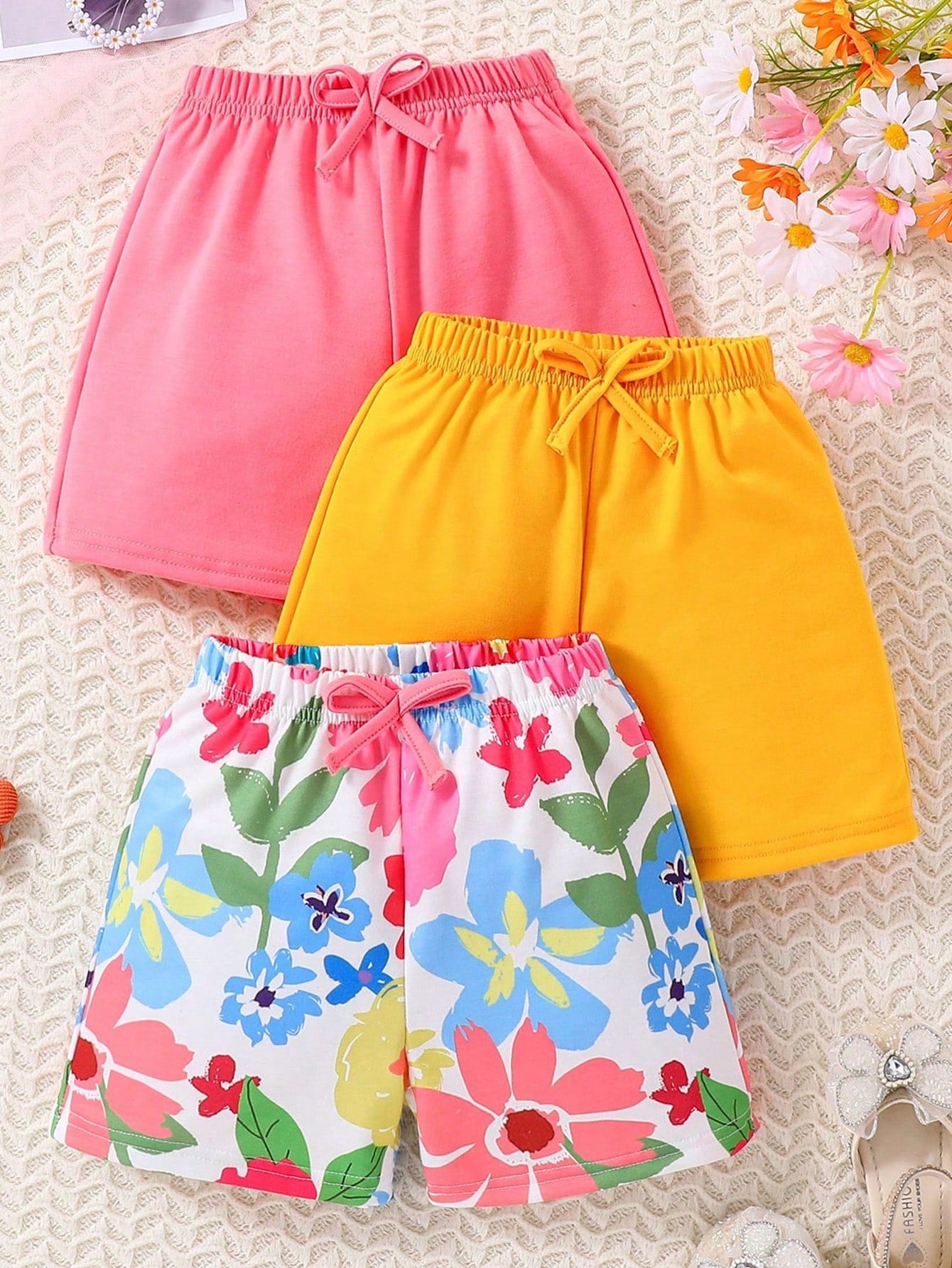 Tween Girl Flower Print Shorts For Summer