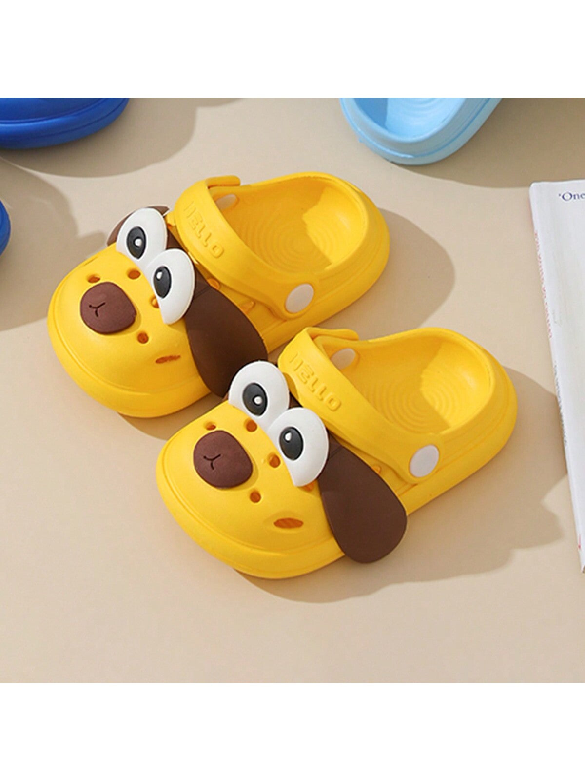 Children's Cute Cartoon Dog Designed Hollow Shoes With Anti-Slip Sole, Breathable, Thick Bottom For Summer And Indoor & Outdoor Beach Activities