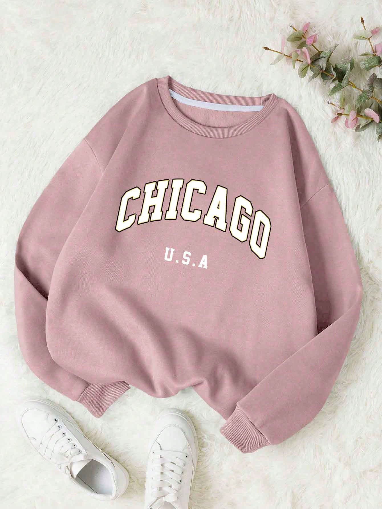 Teen Girls' Fleece Letter Printed Sweatshirt