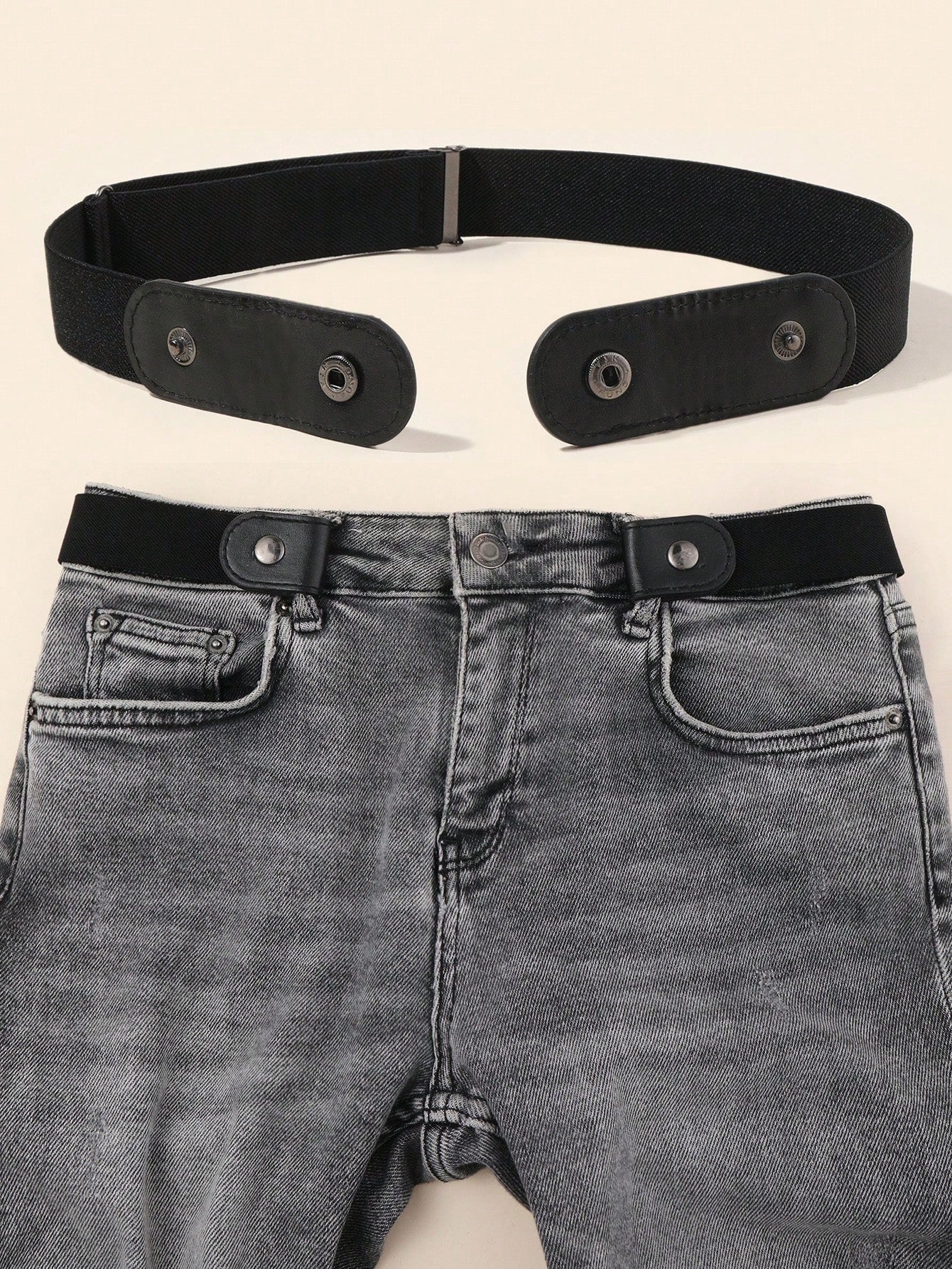 Children's New Black Elastic Belt, Trendy Slouchy Belt, Jeans & Dress Decoration